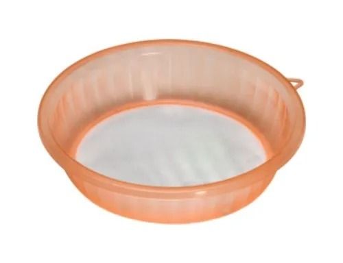 Orange Light Weight Portable Round Kitchenware Durable Abs Plastic Flour Strainer