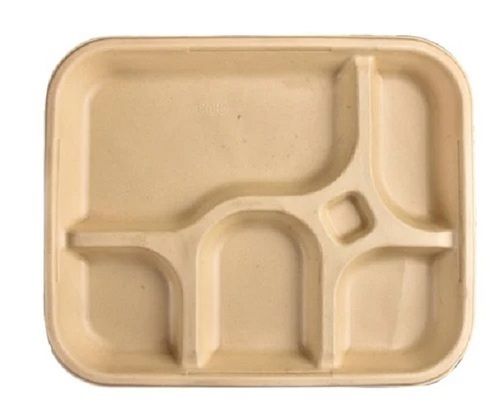 Brown Light Weight Temperature Resistant Plain Disposable Paper Compartment Plates For Events