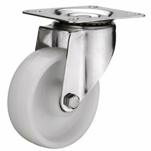 Nylon Casters Wheel With Stainless Steel Frame, Load Capacity 50-250 Kg