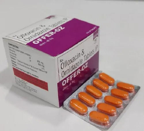 OFFER-OZ Ofloxacin And Ornidazole Antibiotic Tablets, 10x10 Blister Pack