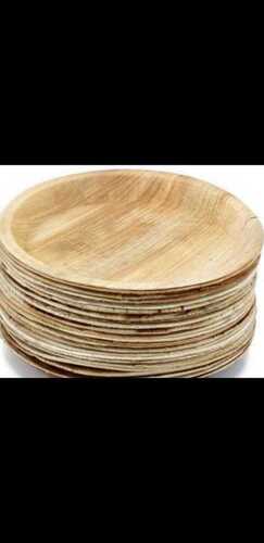 Round Shape Disposable Brown Areca Plate For Food Serving Use