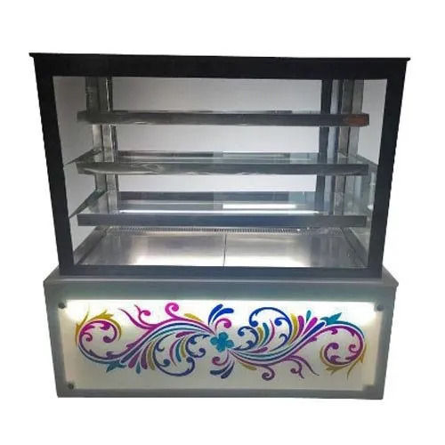 Silver Transparent Corrosion Free Stainless Steel Polished Surface Commercial Sweet Counter