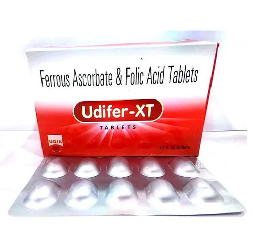 Udifer-XT Ferrous Ascorbate And Folic Acid Tablet, 10x10 Alu Alu Pack