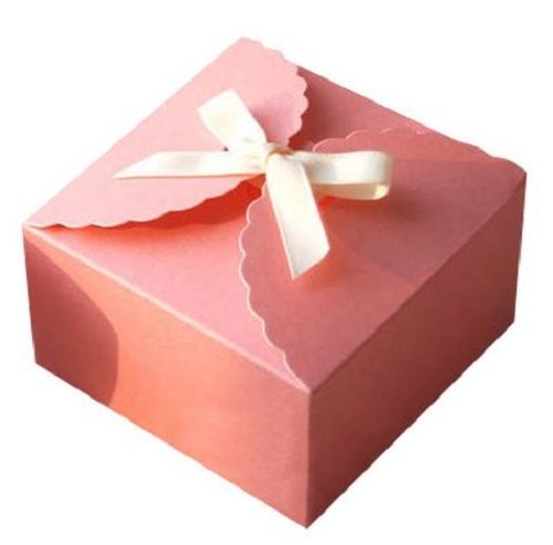 Pink 10 Inch Width Rectangular Plain Paper Cake Packaging Box