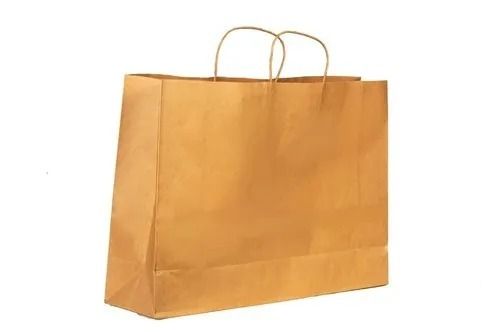 12x18 Inches 5 Kilogram Capacity Rope Handle Plain Kraft Paper Bag