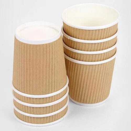 Disposable Plain Brown Paper Tea Cup For Event And Party Usage