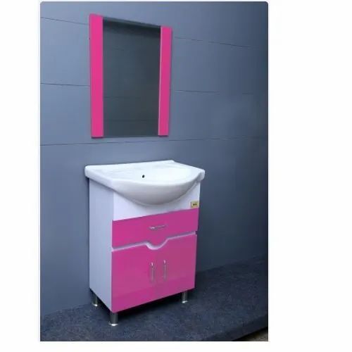 Modern Design PVC White Red Bathroom Cabinet