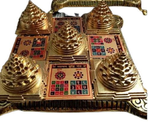 Multicolour Golden Finish Metal PVC Religious Hinduism Vyapar Variddhichooki Yantra