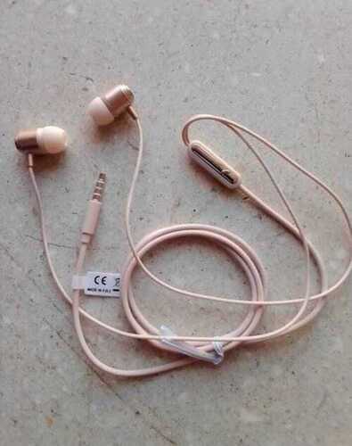 Plastic Mobile Earphone For All Mobile Phones With Volume Control - Plastic Body, Golden Color | Easy to Use, Volume Control Feature