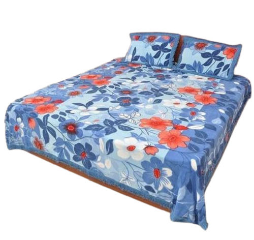 Printed Rectangular Cotton Double Bed Sheet For Home