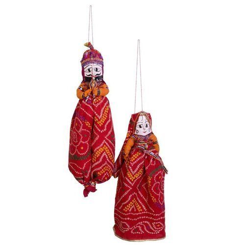 Doll Rajasthani Colorful Puppet Kathputli Pair, 14-16 Size