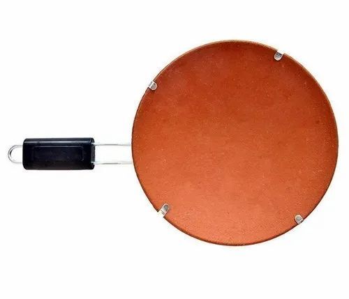 Terracotta Tawa With Handle For Home, Weight 590 gms