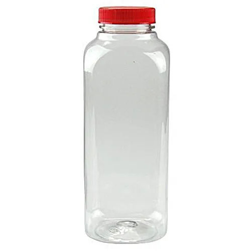 Square 500 Milliliter 8 Inch Screw Up Round Transparent Plastic Water Bottle