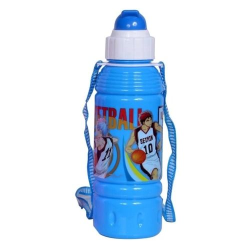 Blue 8 Inches 500 Milliliter Leak Proof Printed Plastic School Water Bottle