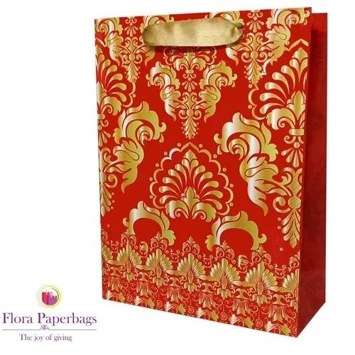 Floral Printed Paper Bag For Wedding Gift Purpose