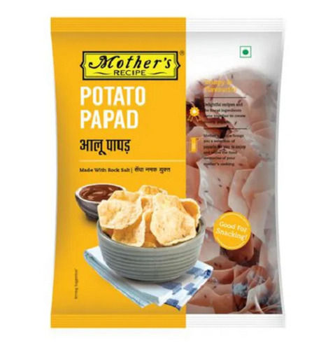 Packed Of 70 Gram No Additives Salty Potato Papad With Rock Salt