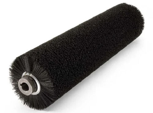 Black 10 Inch Long Nylon Cylindrical Brush For Industrial Purpose