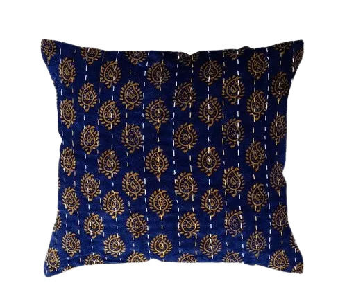 14x14 Inches Printed Handmade Square Shaped Cotton Stitch Cushion Cover