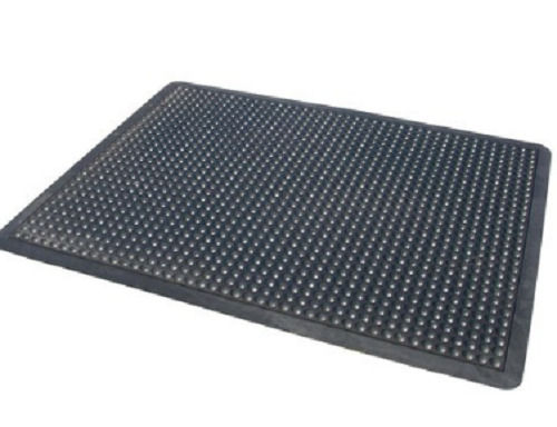 Black 30 X 25 Cm 3 Mm Thick Modern Plain Anti Slip Rubber Mat