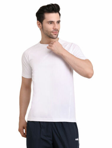 Asi Chrome Plain White Gym Sports Polyester T-Shirt For Men Age Group: 13 To 60