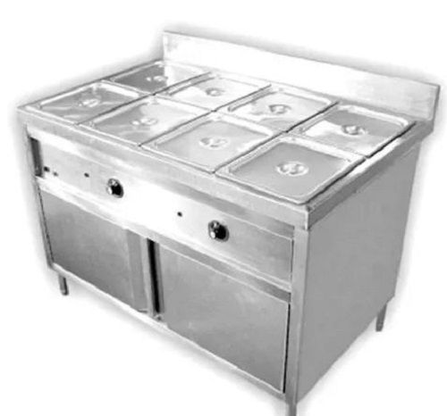 Floor Mounted Polished Stainless Steel Bain Marie For Hotels Height: 3.5 Foot (Ft)