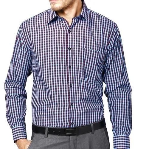 Formal Wear Classic Collar Full Sleeves Soft Cotton Check Shirt For Men Age Group: 18 To 35