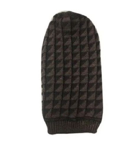 Light Brown Multi Color 14 Inch Plain Hand Knitted Woolen Cap For Men