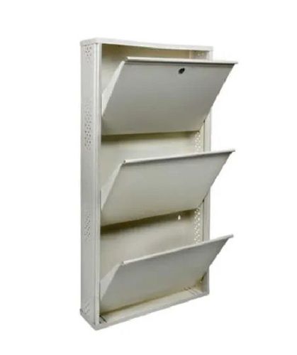 Powder Coated Wall Mount Stainless Steel Shoes Rack With Three Shelves  Application: Cabinet