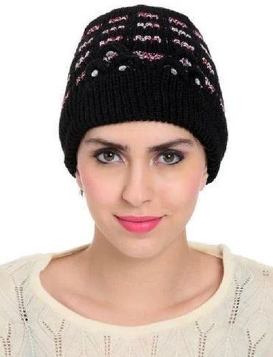 Premium Quality And Durable Free Size Woolen Cap For Ladies