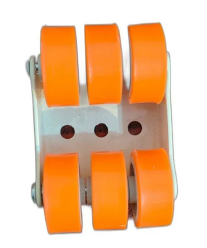Rubber Caster Wheels - 2 Inch Height, 4.2 Millimeter Hole Size | 100 kg Load Capacity, Durable Coated Finish, Lightweight Orange Design