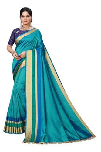 Skin Friendly Lightweight Bollywood Plain Cotton Silk Sarees For Ethnic Use