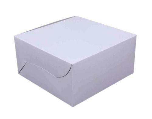 White 14X14X5 Inches Square Eco Friendly Plain Corrugated Cake Box 