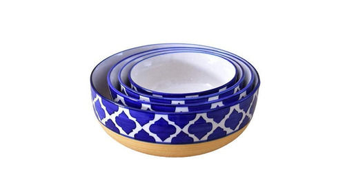 1Kg Round Printed Solid Ceramic Bowls For Home  Creamic