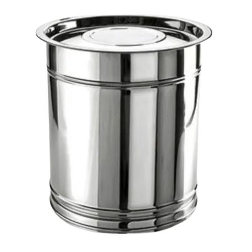 Silver 2.5 Feet 45 Liter Round Shaped Stainless Steel Drums