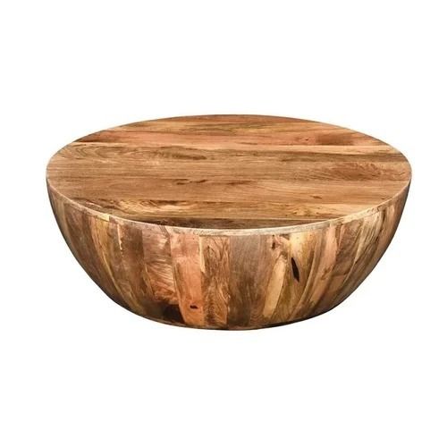 Handmade 30 Inch Round Eco Friendly Modern Solid Wooden Coffee Table 