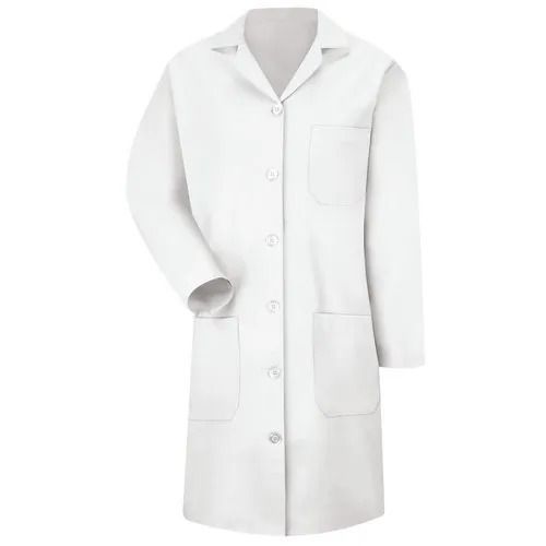 Comfortable And Lightweight Full Sleeves Button Closure Plain Cotton Lab Coat Age Group: 18 Years Above