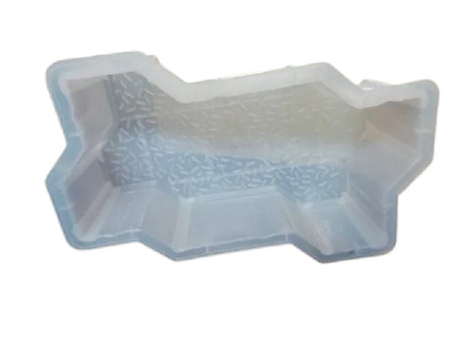 Impact And Wear Resistant Zigzag Plastic Paver Mould For Industrial Use - Plastic, 150x100x60 mm, White | Mould Weight 10 kg, Tolerance 60 mm, Life Span 1 Year