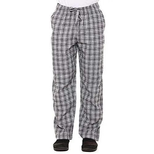 Laces Closure Casual Wear Checked Cotton Pajamas For Mens