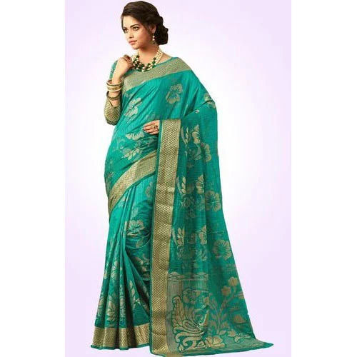 Ladies Printed Semi Pure Silk Sarees 6.3 Meter (With Blouse Piece)