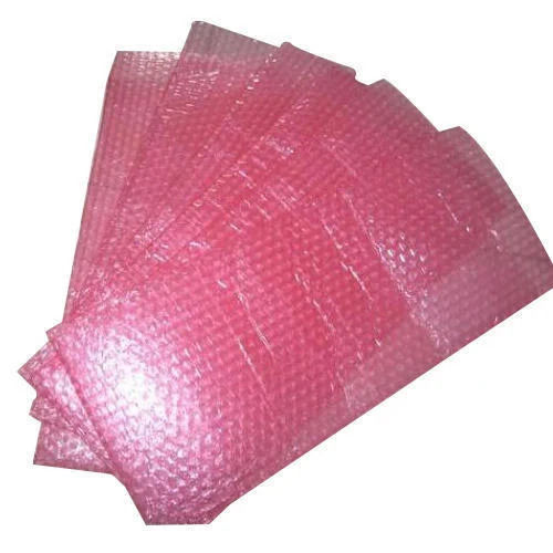 Rectangular Light Pink Air Bubble Packaging Film For Packaging Purpose