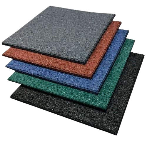 Multicolor 10 Mm Thick Square Waterproof Non Slip Rubber Flooring 