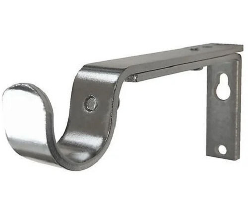 Silver 5 Inch Rectangular Polished Stainless Steel Curtain Brackets