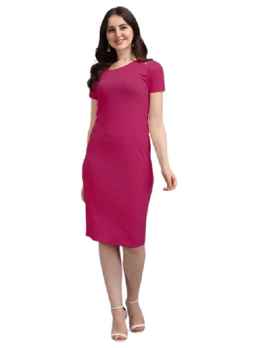 Bodycon Pink Dress Bust Size: 32 Inch (In)