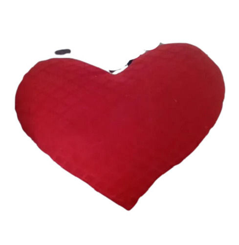 Red Comfortable Lightweight Plain Dyed Skin Friendly Cotton Heart Shape Cushion Cover 