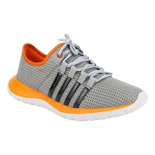 Grey And White Light Weight Lace Closure Pu Sole Mesh Fabric Sports Shoes For Men