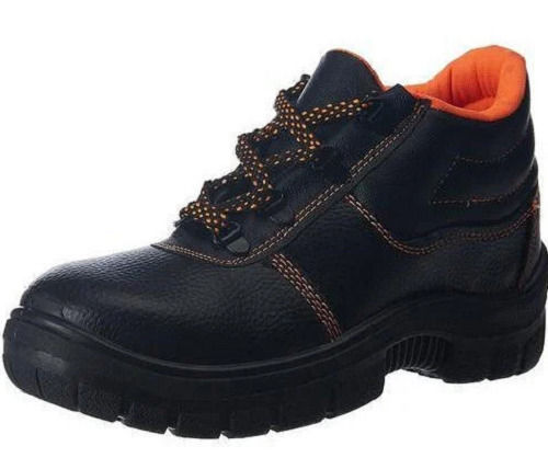 Medium Heel Lace Closer Leather Safety Shoes For Men