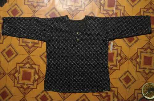 Party Wear Ladies Black Cotton Short Top