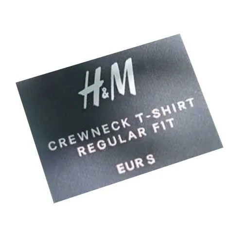 PVC Heat Transfer Label - 2.5x3 Inches, Grey Printed Design with Solvent Adhesive for Garment Applications