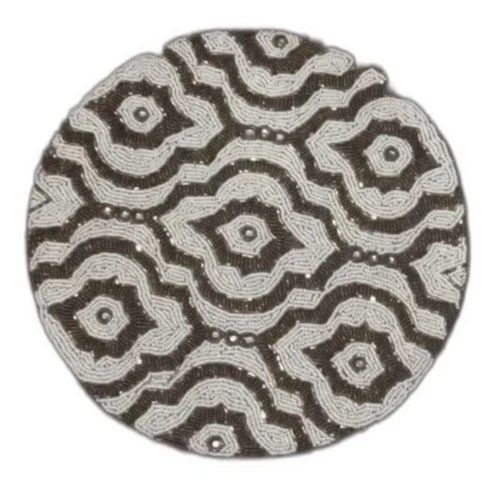 White And Black 2X2 Foot Anti Slip Plain Antibacterial Modern Round Washable Jute Table Rugs