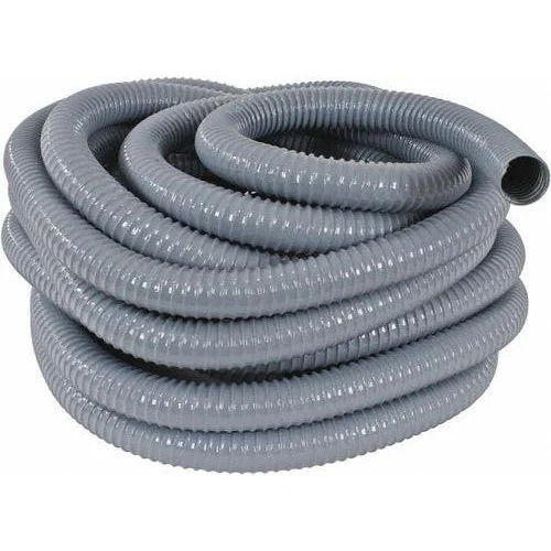 Gray 4 Mm Thick Round Poly Vinyl Chloride Duct Pipe For Construction Use 